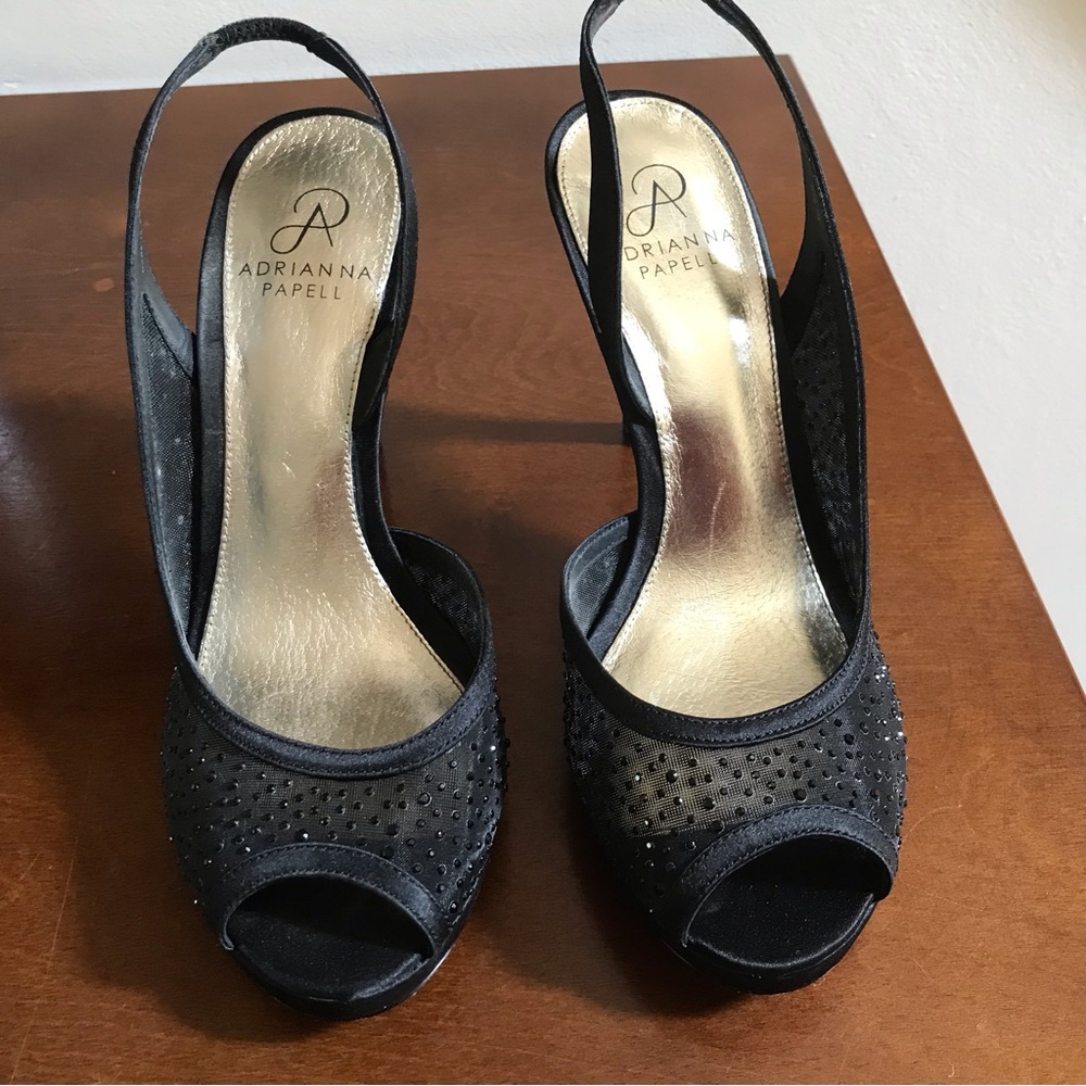 Black high heels women’s shoes.